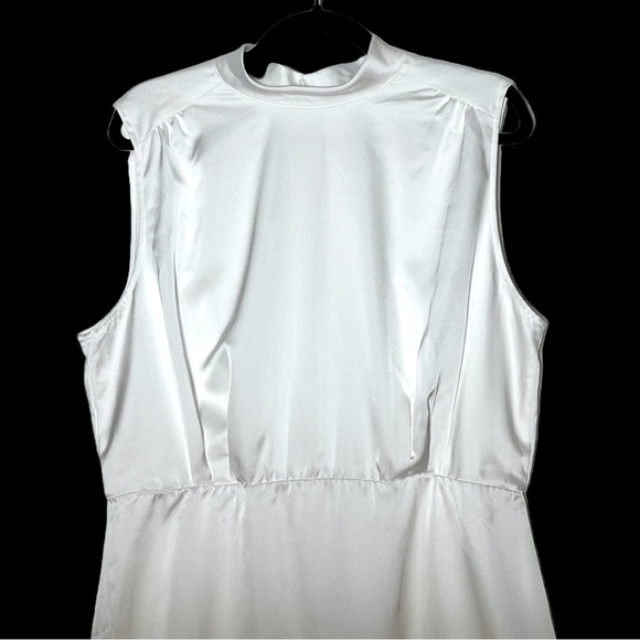 NWT Lulus Classic Elegance White Satin Sleeveless Mock Neck Mini Dress, Size XXL - Picture 7 of 15
